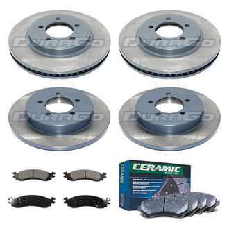 DuraGo® - Titanium Series Plain Front and Rear Brake Kit with Ceramic Pads