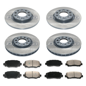 DuraGo® - Titanium Series 1-Piece Plain Brake Kit with Ceramic Brake Pads