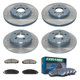 DuraGo® - Titanium Series Plain Front and Rear Brake Kit with Ceramic Pads