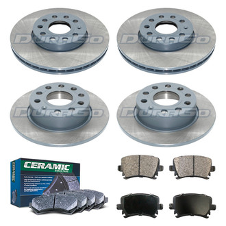 DuraGo® - Titanium Series Plain Front and Rear Brake Kit with Ceramic Pads