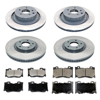 DuraGo® - Titanium Series Plain Front and Rear Brake Kit with Ceramic Pads