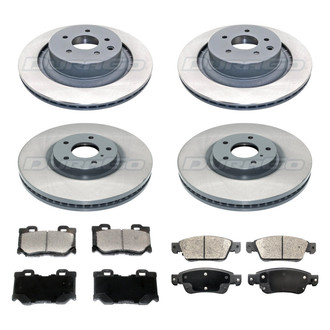 DuraGo® - Titanium Series Plain Front and Rear Brake Kit with Ceramic Pads