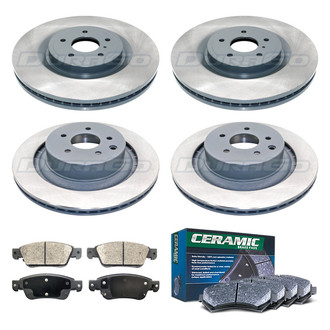 DuraGo® - Titanium Series Plain Front and Rear Brake Kit with Ceramic Pads