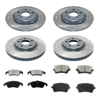 DuraGo® - Titanium Series Plain Front and Rear Brake Kit with Ceramic Pads