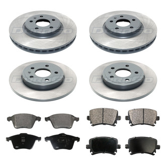 DuraGo® - Titanium Series Plain Front and Rear Brake Kit with Ceramic Pads