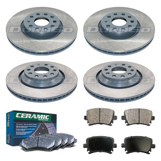 DuraGo® - Titanium Series Plain Front and Rear Brake Kit with Ceramic Pads
