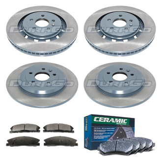 DuraGo® - Titanium Series Plain Front and Rear Brake Kit with Ceramic Pads