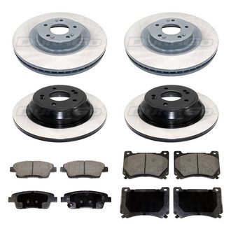 DuraGo® - Titanium Series Plain Front and Rear Brake Kit with Ceramic Pads