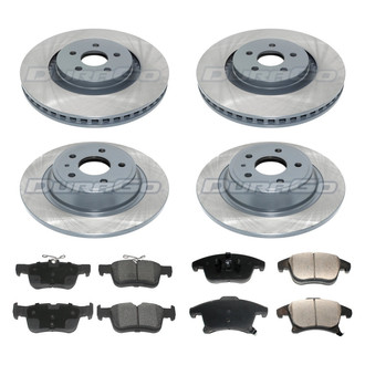 DuraGo® - Titanium Series Plain Front and Rear Brake Kit with Ceramic Pads