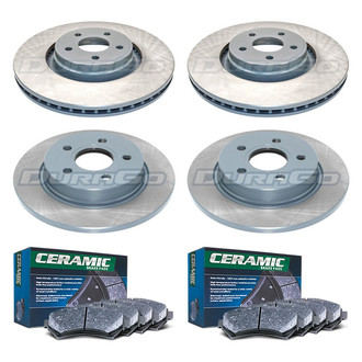 DuraGo® - Titanium Series Plain Front and Rear Brake Kit with Ceramic Pads