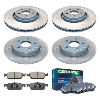 DuraGo® - Titanium Series Plain Front and Rear Brake Kit with Ceramic Pads