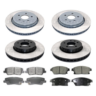 DuraGo® - Titanium Series Plain Front and Rear Brake Kit with Ceramic Pads