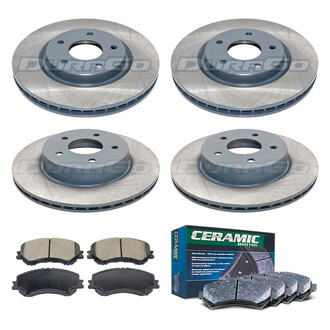 DuraGo® - Titanium Series Plain Front and Rear Brake Kit with Ceramic Pads