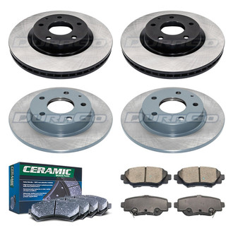 DuraGo® - Electrophoretic Coated Plain Front and Rear Brake Kit with Ceramic Pads