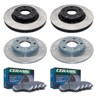 DuraGo® - Electrophoretic Coated Plain Front and Rear Brake Kit with Ceramic Pads