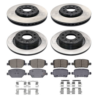 DuraGo® - Electrophoretic Coated Plain Front and Rear Brake Kit with Ceramic Pads