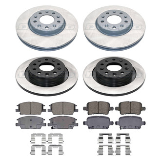 DuraGo® - Electrophoretic Coated Plain Front and Rear Brake Kit with Ceramic Pads