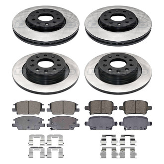 DuraGo® - Electrophoretic Coated Plain Front and Rear Brake Kit with Ceramic Pads