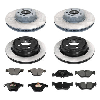 DuraGo® - Electrophoretic Coated Plain Front and Rear Brake Kit with Ceramic Pads
