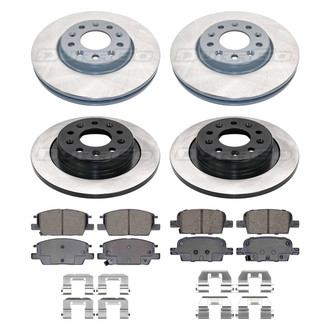 DuraGo® - Electrophoretic Coated Plain Front and Rear Brake Kit with Ceramic Pads