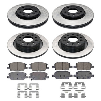 DuraGo® - Electrophoretic Coated Plain Front and Rear Brake Kit with Ceramic Pads