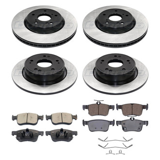DuraGo® - Electrophoretic Coated Plain Front and Rear Brake Kit with Ceramic Pads