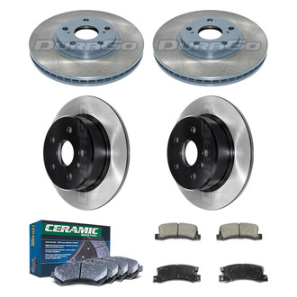 DuraGo® - Electrophoretic Coated Plain Front and Rear Brake Kit with Ceramic Pads