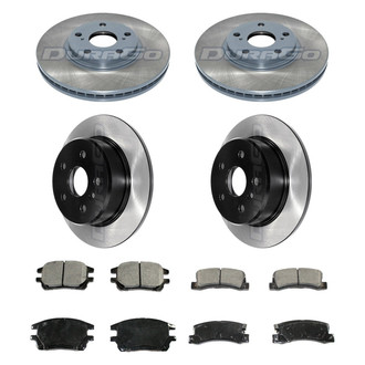 DuraGo® - Electrophoretic Coated Plain Front and Rear Brake Kit with Ceramic Pads