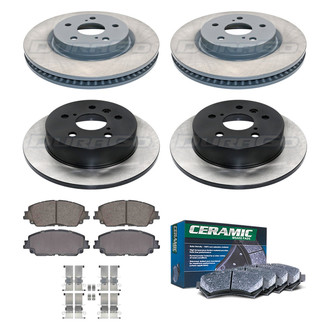 DuraGo® - Electrophoretic Coated Plain Front and Rear Brake Kit with Ceramic Pads