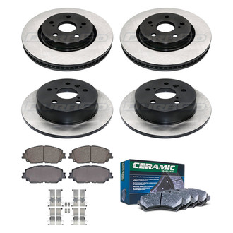 DuraGo® - Electrophoretic Coated Plain Front and Rear Brake Kit with Ceramic Pads