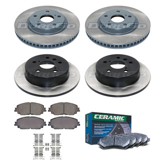 DuraGo® - Electrophoretic Coated Plain Front and Rear Brake Kit with Ceramic Pads