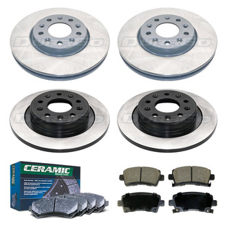 DuraGo® - Electrophoretic Coated Plain Front and Rear Brake Kit with Ceramic Pads