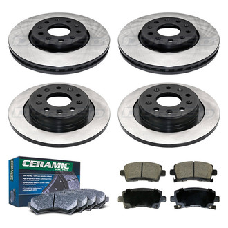 DuraGo® - Electrophoretic Coated Plain Front and Rear Brake Kit with Ceramic Pads