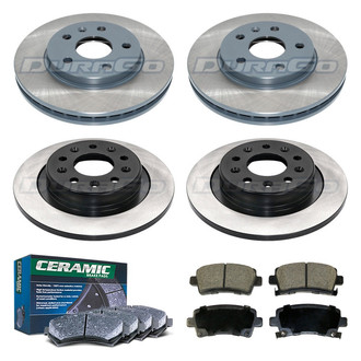 DuraGo® - Electrophoretic Coated Plain Front and Rear Brake Kit with Ceramic Pads