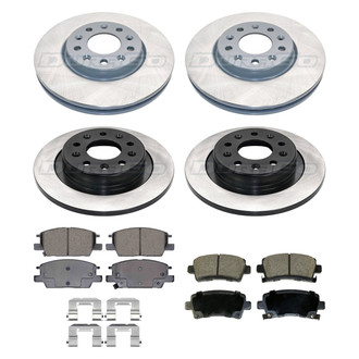 DuraGo® - Electrophoretic Coated Plain Front and Rear Brake Kit with Ceramic Pads