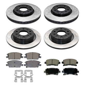 DuraGo® - Electrophoretic Coated Plain Front and Rear Brake Kit with Ceramic Pads