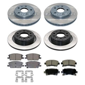 DuraGo® - Electrophoretic Coated Plain Front and Rear Brake Kit with Ceramic Pads