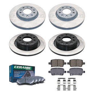 DuraGo® - Electrophoretic Coated Plain Front and Rear Brake Kit with Ceramic Pads