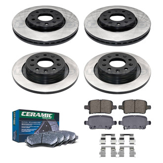 DuraGo® - Electrophoretic Coated Plain Front and Rear Brake Kit with Ceramic Pads