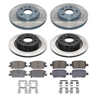 DuraGo® - Electrophoretic Coated Plain Front and Rear Brake Kit with Ceramic Pads