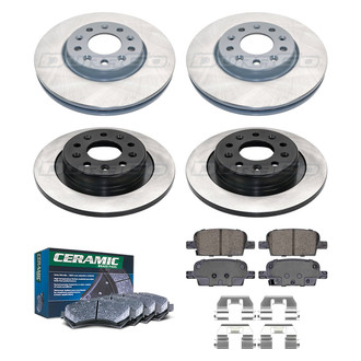 DuraGo® - Electrophoretic Coated Plain Front and Rear Brake Kit with Ceramic Pads