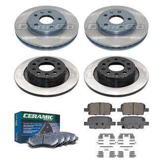 DuraGo® - Electrophoretic Coated Plain Front and Rear Brake Kit with Ceramic Pads