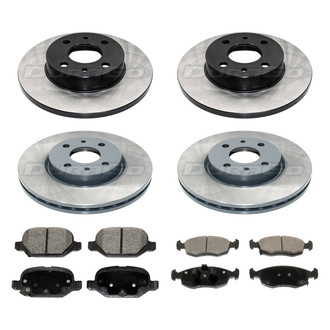 DuraGo® - Electrophoretic Coated 1-Piece Plain Brake Kit with Ceramic Brake Pads
