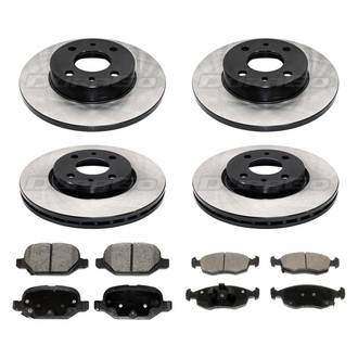 DuraGo® - Electrophoretic Coated Plain Front and Rear Brake Kit with Ceramic Pads