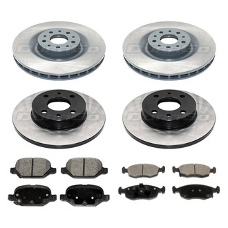 DuraGo® - Electrophoretic Coated Plain Front and Rear Brake Kit with Ceramic Pads