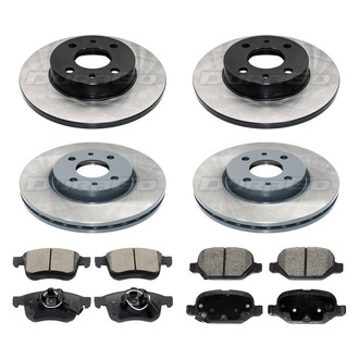 DuraGo® - Electrophoretic Coated Plain Front and Rear Brake Kit with Ceramic Pads