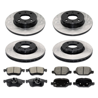 DuraGo® - Electrophoretic Coated Plain Front and Rear Brake Kit with Ceramic Pads