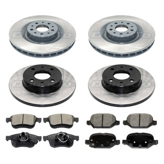 DuraGo® - Electrophoretic Coated Plain Front and Rear Brake Kit with Ceramic Pads