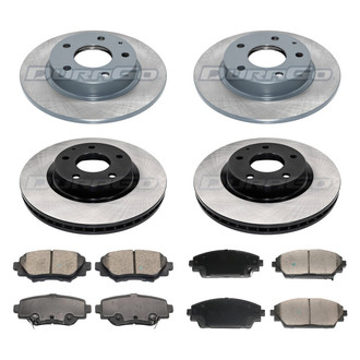 DuraGo® - Electrophoretic Coated Plain Front and Rear Brake Kit with Ceramic Pads