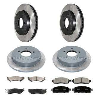 DuraGo® - Electrophoretic Coated Plain Front and Rear Brake Kit with Ceramic Pads